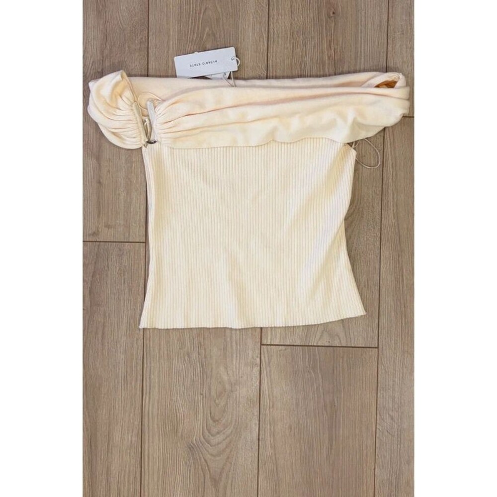 Altar’d State Cream Off Shoulder Knit Top Size M NWT